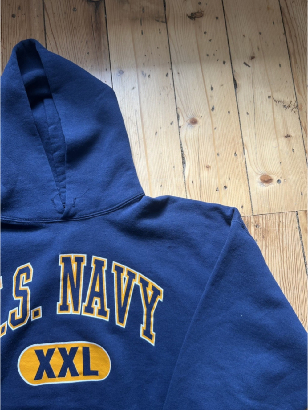 Vintage US Navy Hoodie Mens XL Blue Navy Military 90s - Picture 2 of 6